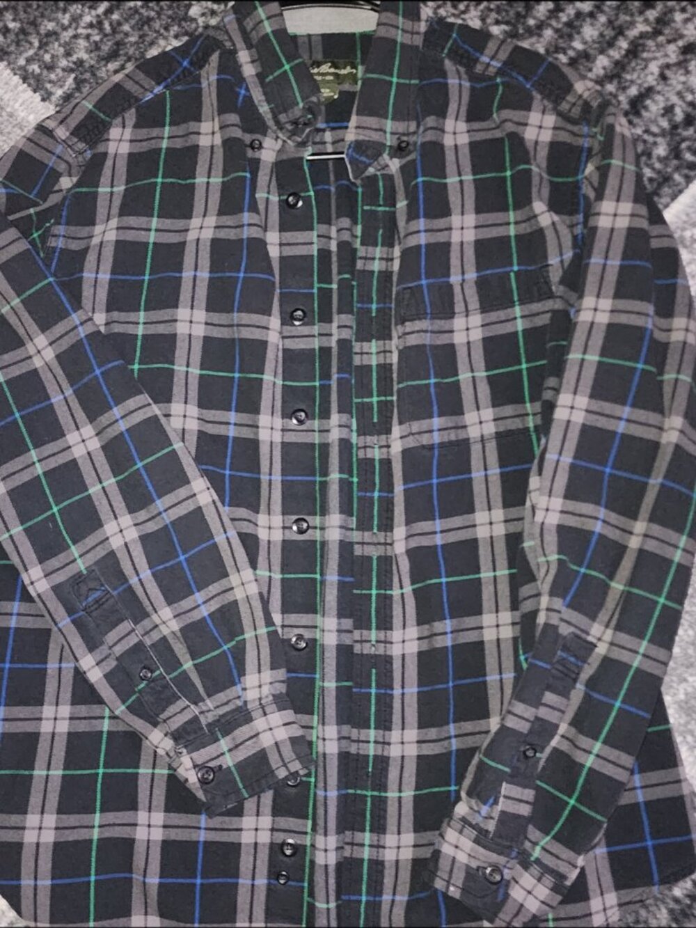 Eddie Bauer Men's Plaid Button Down Shirt – Size Large